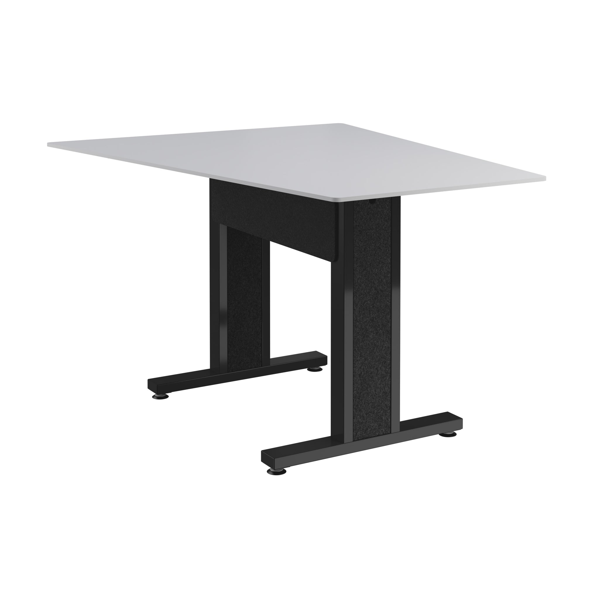 FM-TAN-0595438-D8B - Middle Atlantic - Forum 59 Angle Table for 3 to 5 People 38 Counter Height Designer White Table Top with Dark Table Base