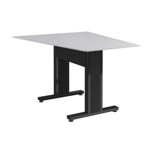 FM-TAN-0595438-D8B - Middle Atlantic - Forum 59 Angle Table for 3 to 5 People 38 Counter Height Designer White Table Top with Dark Table Base