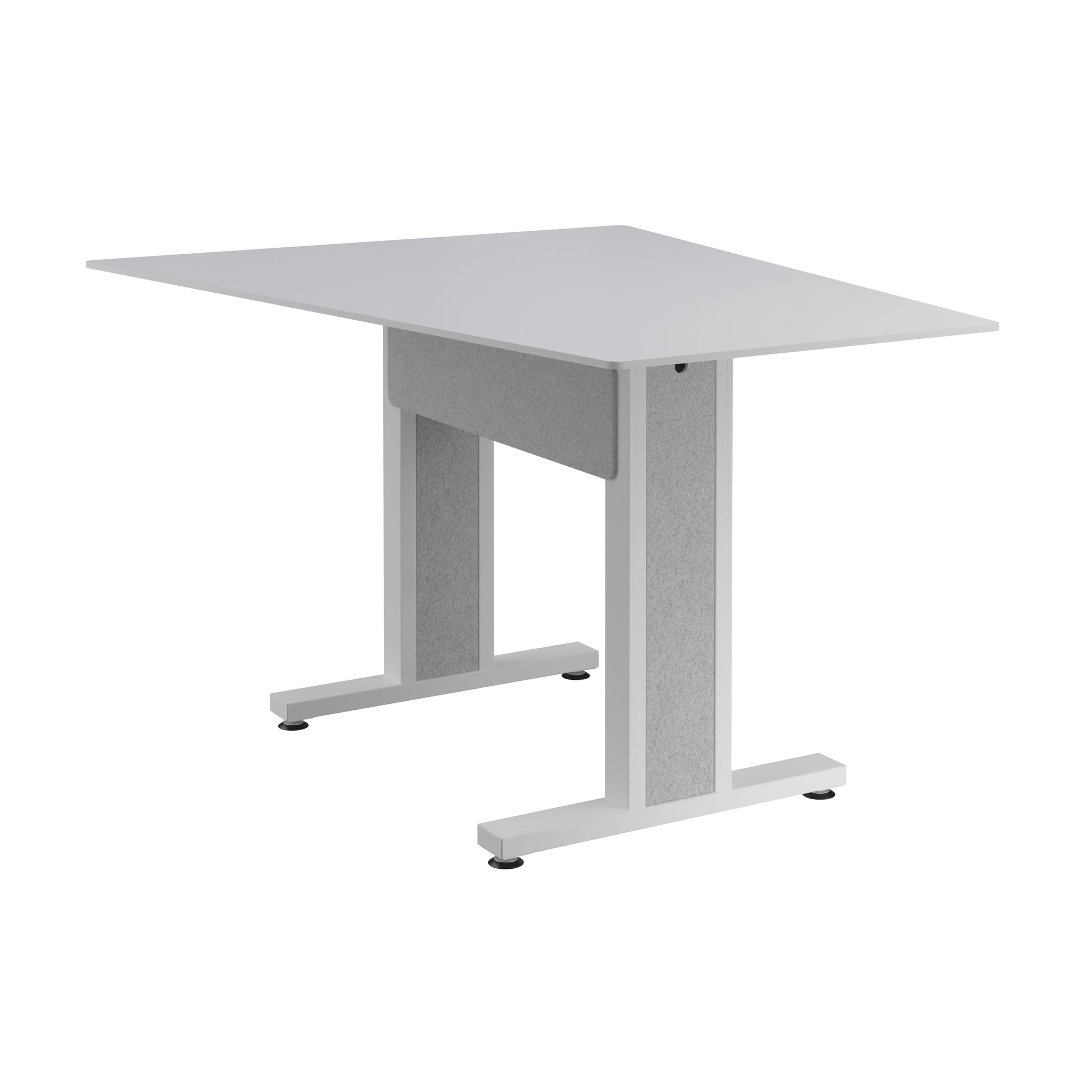 FM-TAN-0595438-D8W - Middle Atlantic - Forum 59 Angle Table for 3 to 5 People 38 Counter Height Designer White Table Top with Light Table Base