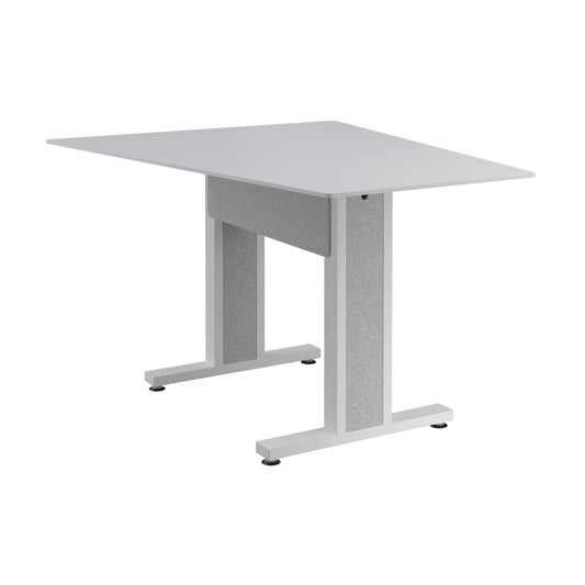 FM-TAN-0595438-D8W - Middle Atlantic - Forum 59 Angle Table for 3 to 5 People 38 Counter Height Designer White Table Top with Light Table Base