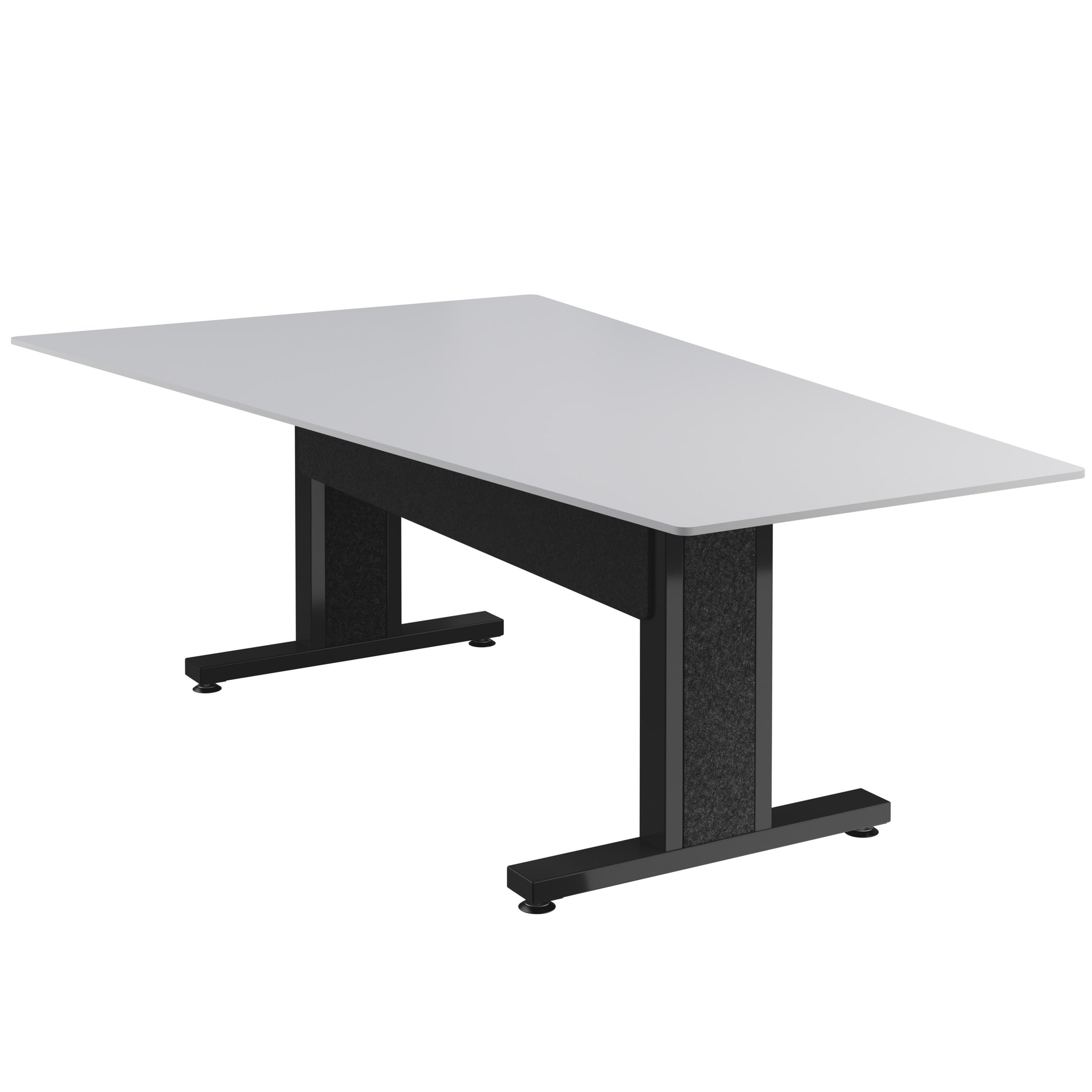 FM-TAN-0905430-D8B - Middle Atlantic - Forum 90 Angle Table for 5 to 7 People 30 Seated Height Designer White Table Top with Dark Table Base