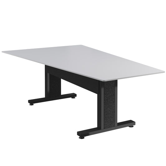 FM-TAN-0905430-D8B - Middle Atlantic - Forum 90 Angle Table for 5 to 7 People 30 Seated Height Designer White Table Top with Dark Table Base