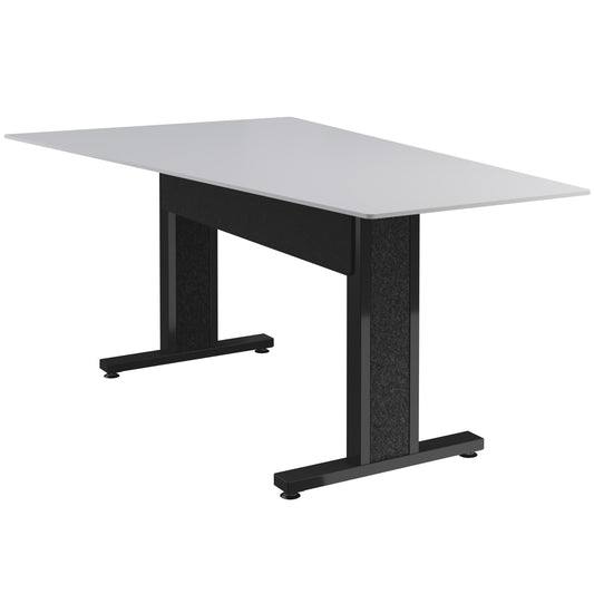 FM-TAN-0905438-D8B - Middle Atlantic - Forum 90 Angle Table for 5 to 7 People 38 Counter Height Designer White Table Top with Dark Table Base