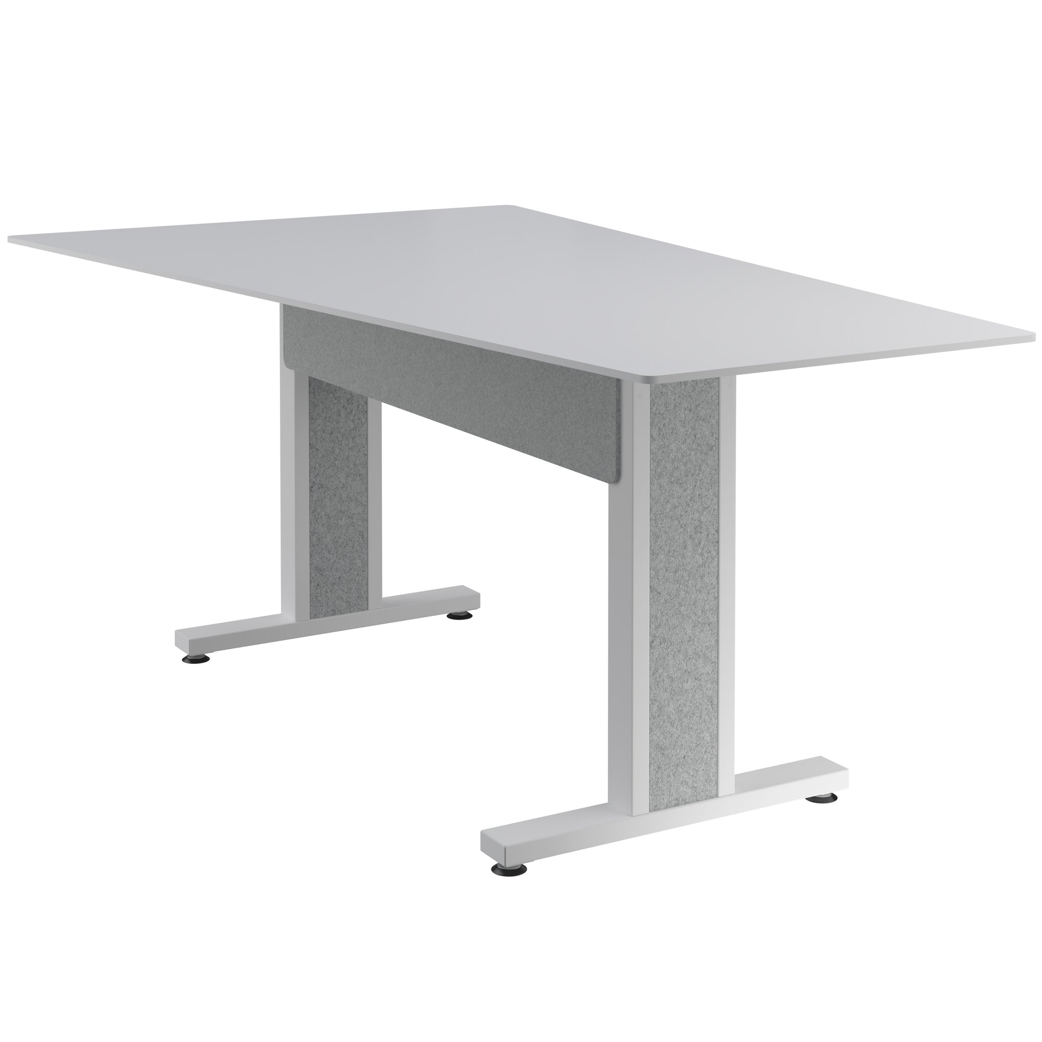 FM-TAN-0905438-D8W - Middle Atlantic - Forum 90 Angle Table for 5 to 7 People 38 Counter Height Designer White Table Top with Light Table Base