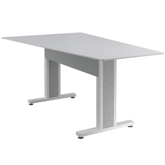 FM-TAN-0905438-D8W - Middle Atlantic - Forum 90 Angle Table for 5 to 7 People 38 Counter Height Designer White Table Top with Light Table Base
