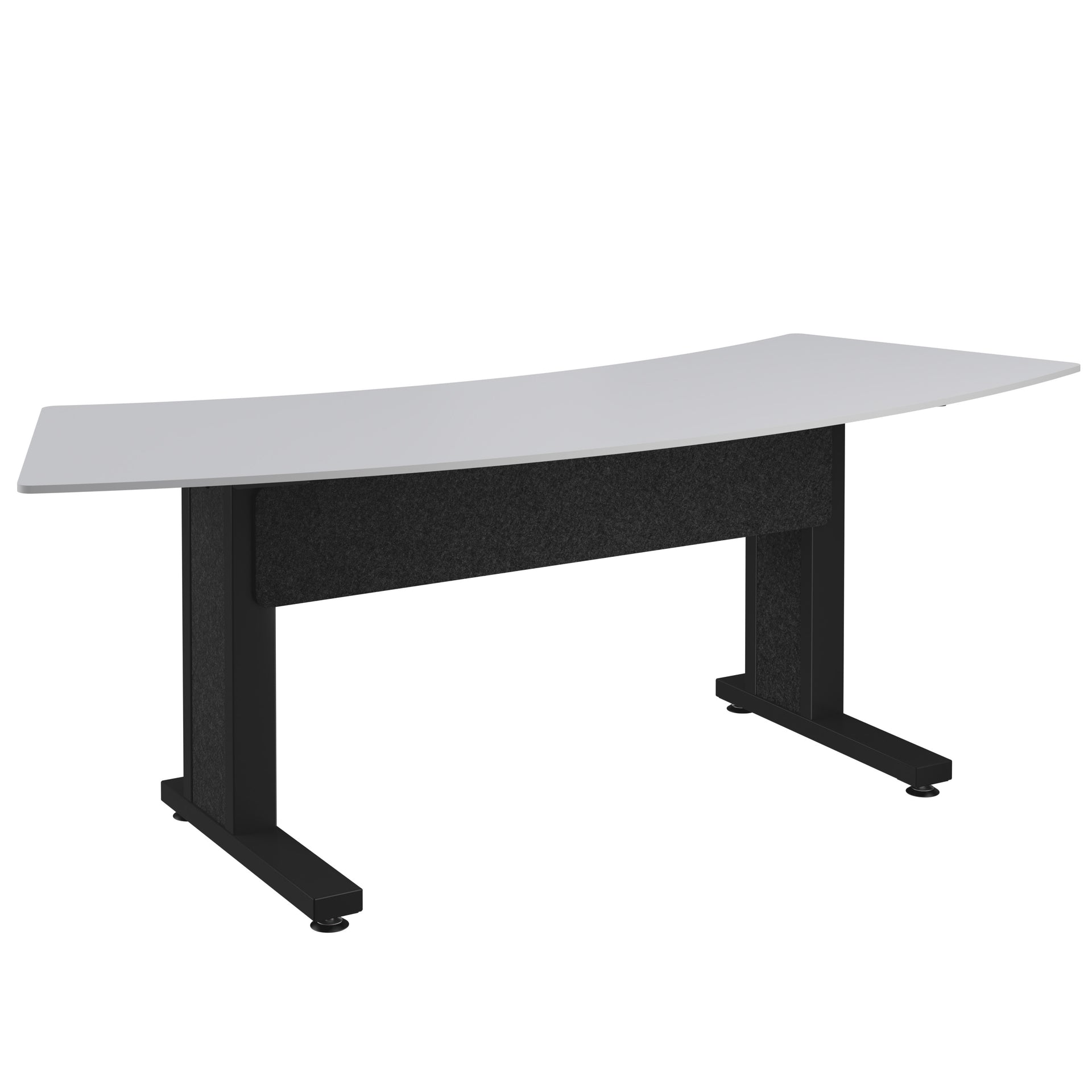 FM-TAR-0883430-D8B - Middle Atlantic - Forum Arc Table for 3 People 30 Seated Height Designer White Table Top with Dark Table Base
