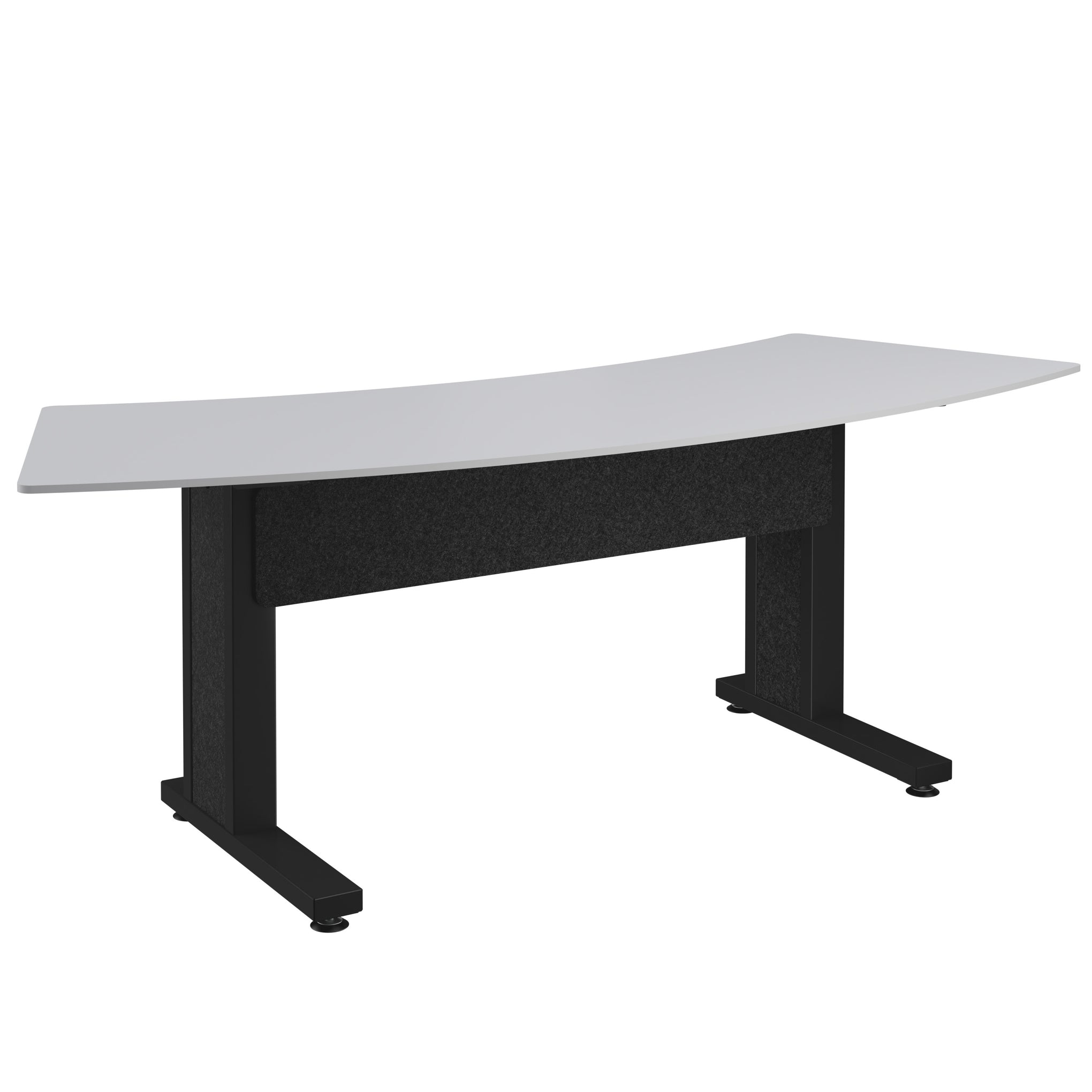 FM-TAR-0883430-D8B - Middle Atlantic - Forum Arc Table for 3 People 30 Seated Height Designer White Table Top with Dark Table Base