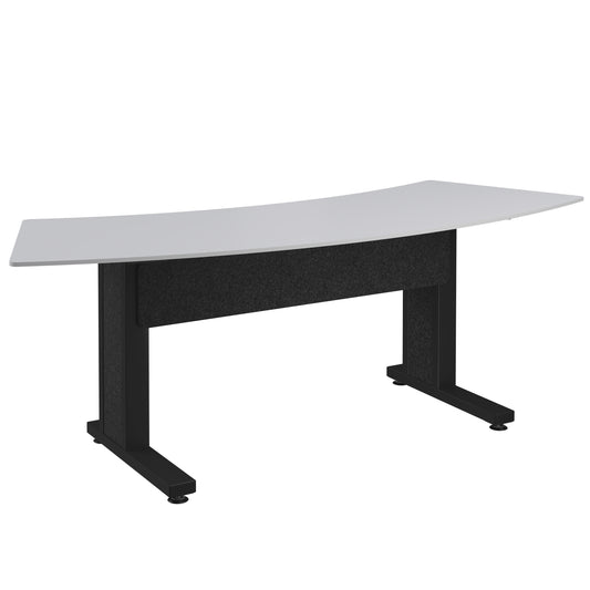 FM-TAR-0883430-D8B - Middle Atlantic - Forum Arc Table for 3 People 30 Seated Height Designer White Table Top with Dark Table Base