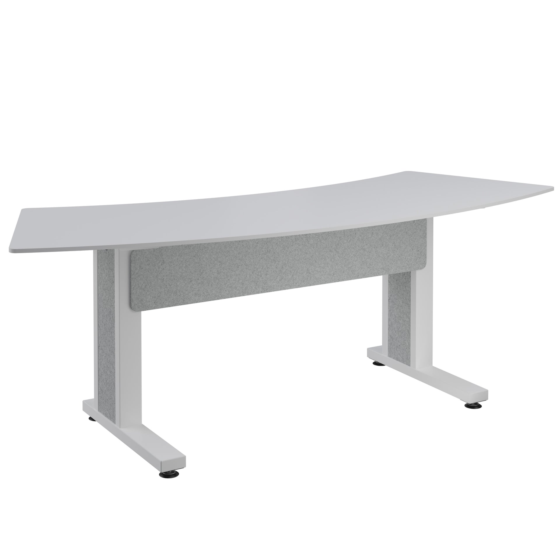 FM-TAR-0883430-D8W - Middle Atlantic - Forum Arc Table for 3 People 30 Seated Height Designer White Table Top with Light Table Base