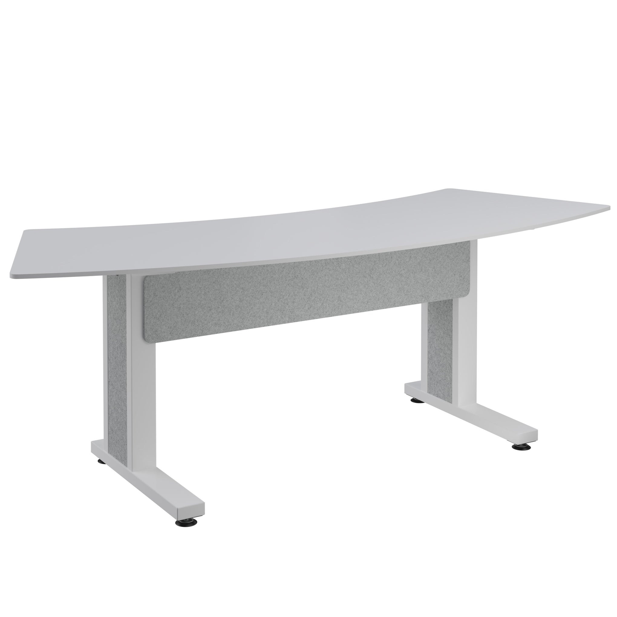 FM-TAR-0883430-D8W - Middle Atlantic - Forum Arc Table for 3 People 30 Seated Height Designer White Table Top with Light Table Base