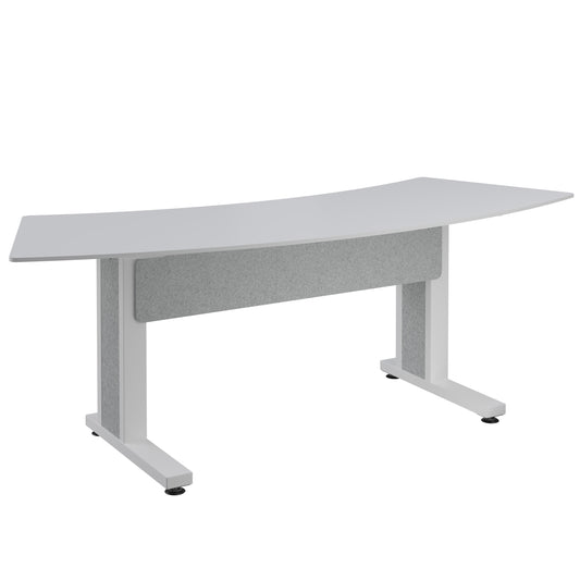 FM-TAR-0883430-D8W - Middle Atlantic - Forum Arc Table for 3 People 30 Seated Height Designer White Table Top with Light Table Base