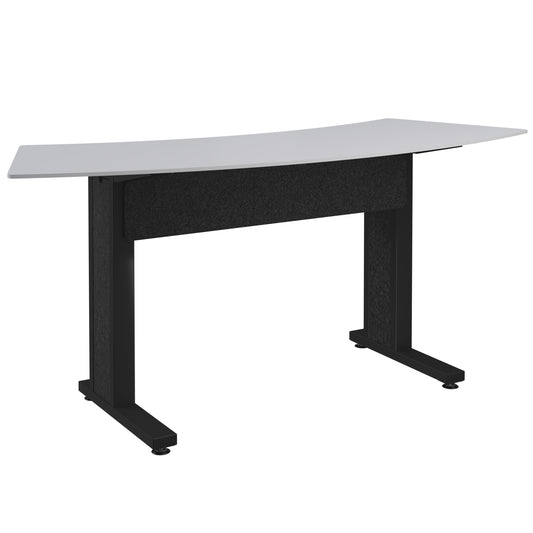 FM-TAR-0883438-D8B - Middle Atlantic - Forum Arc Table for 3 People 38 Counter Height Designer White Table Top with Dark Table Base