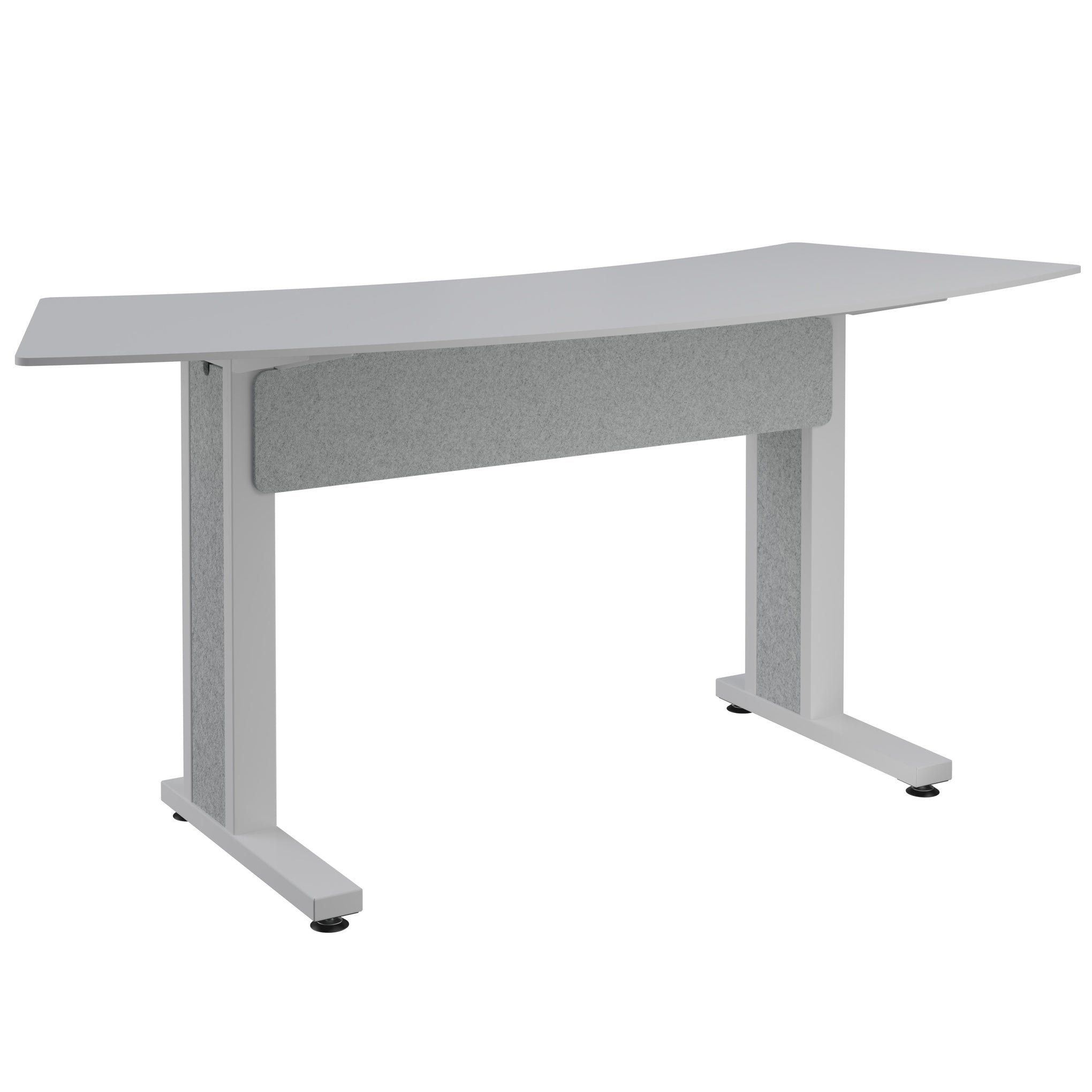 FM-TAR-0883438-D8W - Middle Atlantic - Forum Arc Table for 3 People 38 Counter Height Designer White Table Top with Light Table Base
