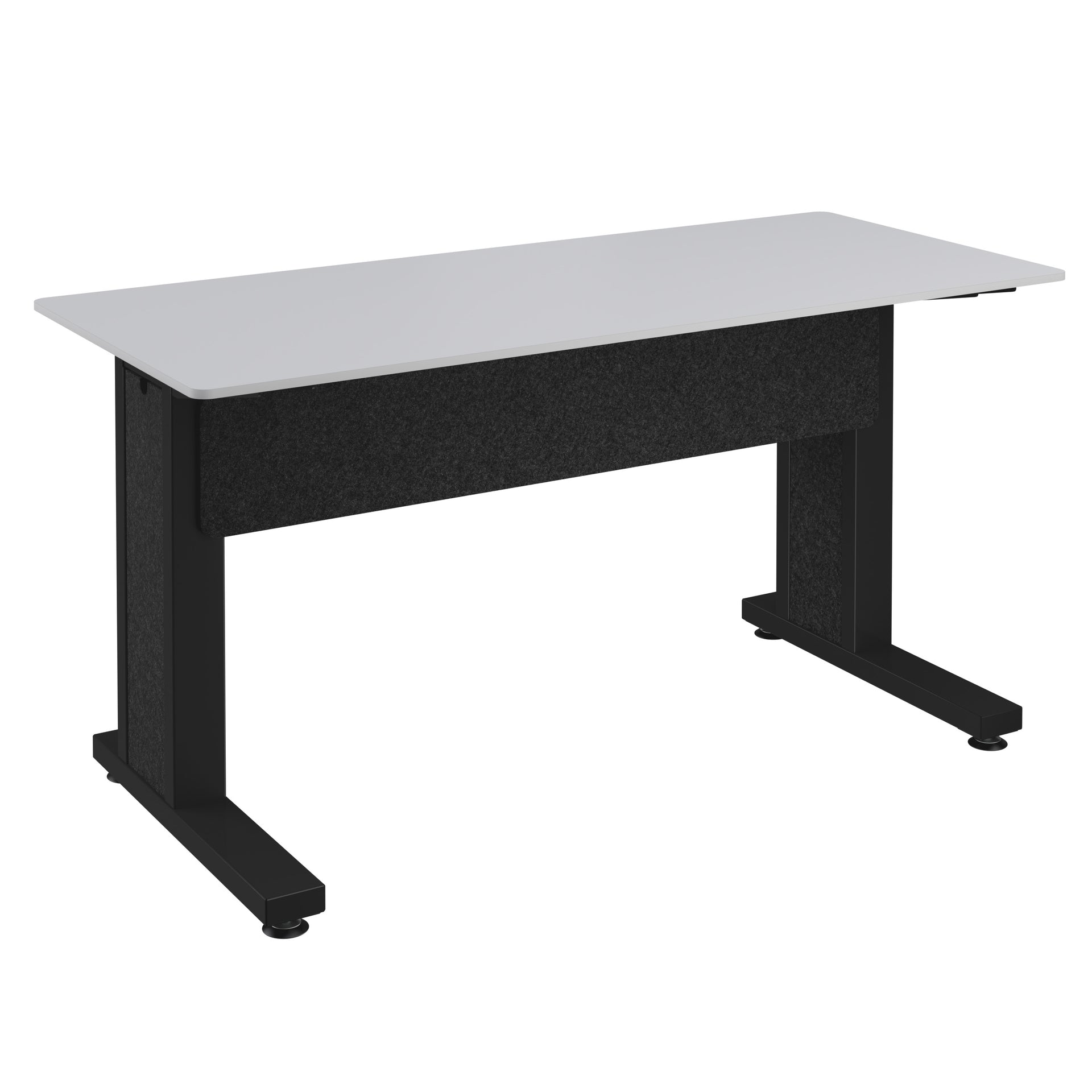 FM-TRE-0602730-D8B - Middle Atlantic - Forum Rectangle Table for 2 People 30 Seated Height Designer White Table Top with Dark Table Base