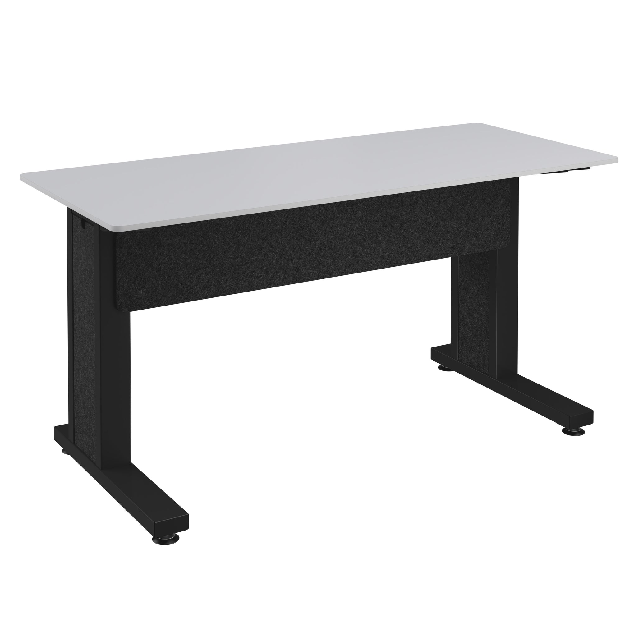 FM-TRE-0602730-D8B - Middle Atlantic - Forum Rectangle Table for 2 People 30 Seated Height Designer White Table Top with Dark Table Base