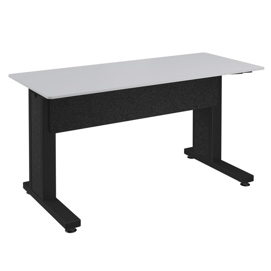 FM-TRE-0602730-D8B - Middle Atlantic - Forum Rectangle Table for 2 People 30 Seated Height Designer White Table Top with Dark Table Base