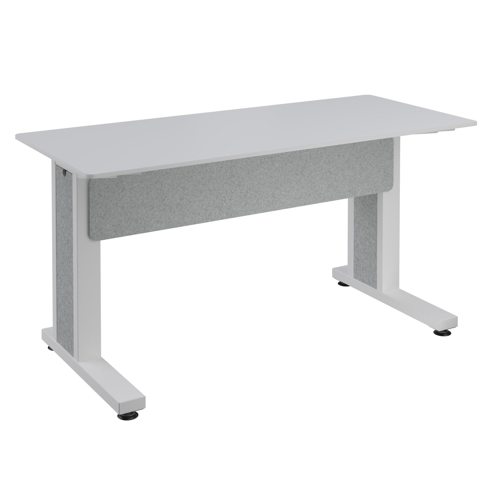 FM-TRE-0602730-D8W - Middle Atlantic - Forum Rectangle Table for 2 People 30 Seated Height Designer White Table Top with Light Table Base