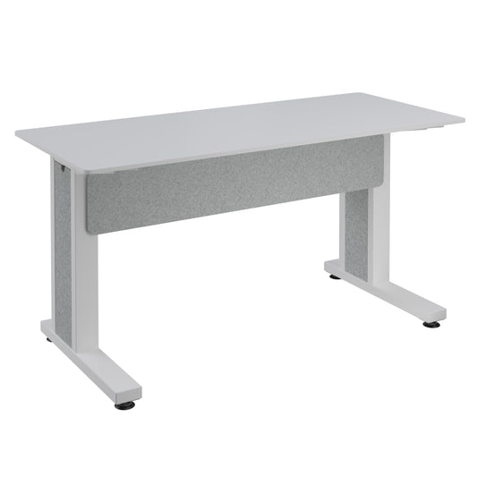 FM-TRE-0602730-D8W - Middle Atlantic - Forum Rectangle Table for 2 People 30 Seated Height Designer White Table Top with Light Table Base