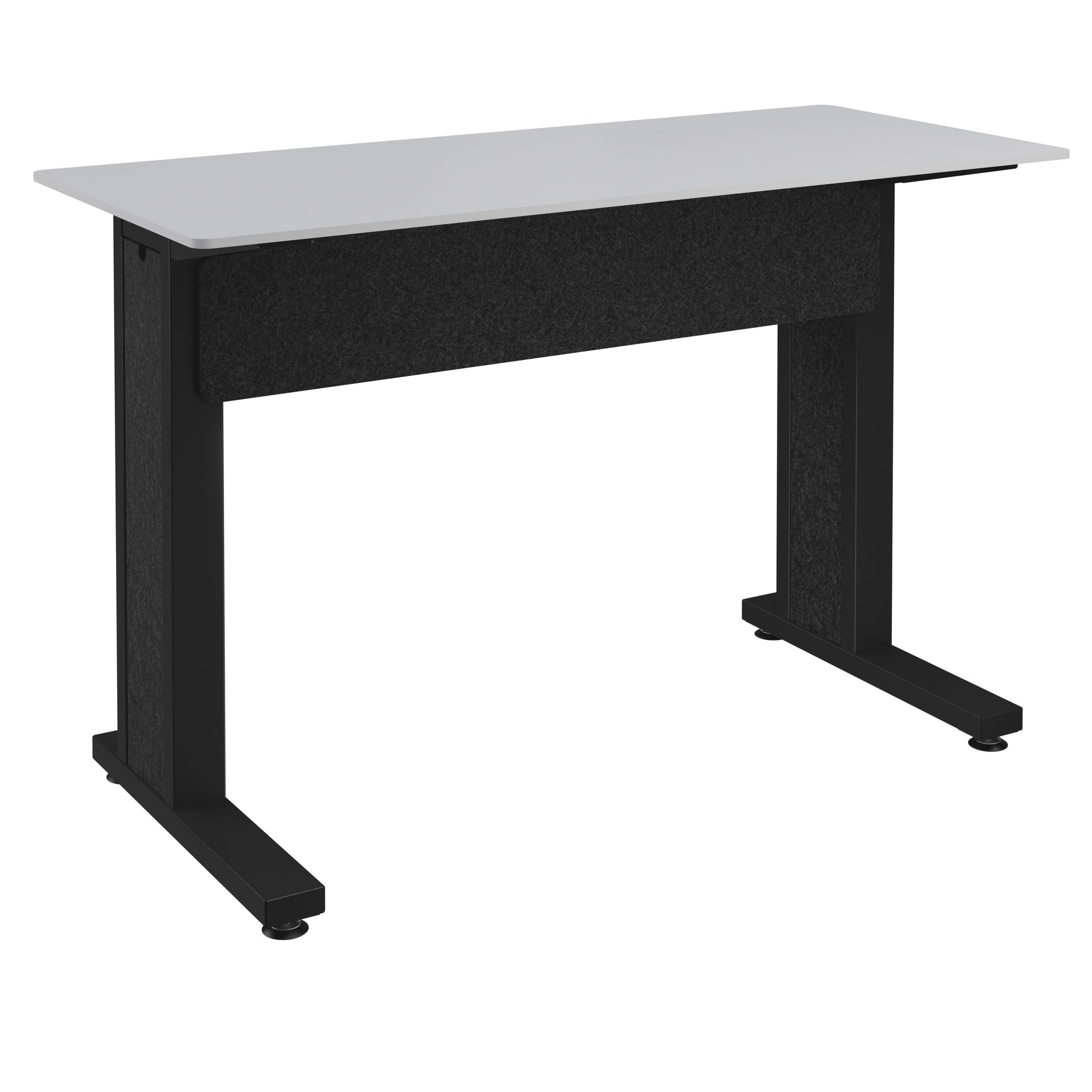 FM-TRE-0602738-D8B - Middle Atlantic - Forum Rectangle Table for 2 People 38 Counter Height Designer White Table Top with Dark Table Base