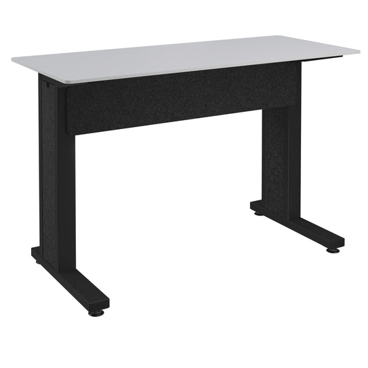 FM-TRE-0602738-D8B - Middle Atlantic - Forum Rectangle Table for 2 People 38 Counter Height Designer White Table Top with Dark Table Base