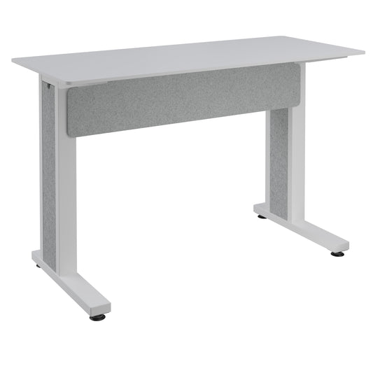FM-TRE-0602738-D8W - Middle Atlantic - Forum Rectangle Table for 2 People 38 Counter Height Designer White Table Top with Light Table Base