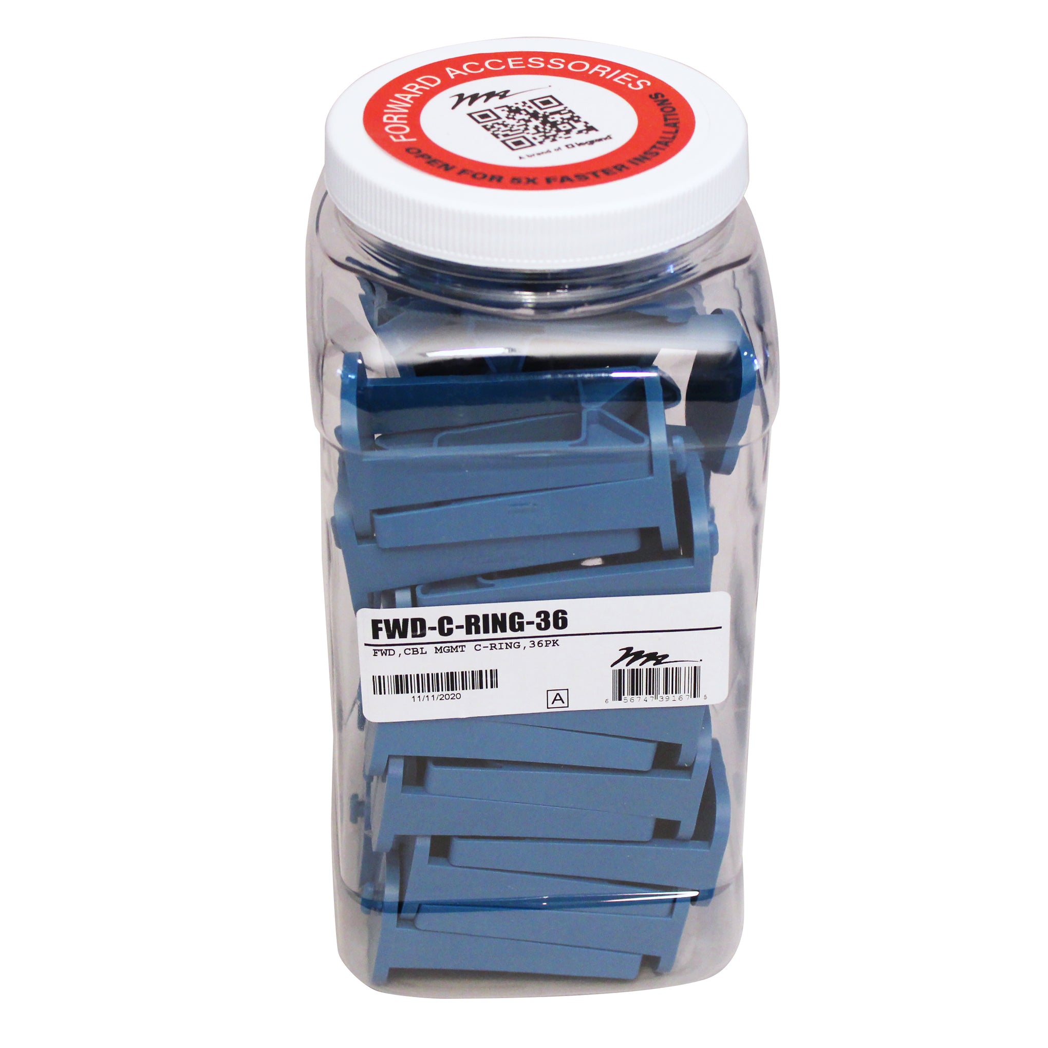 FWD-C-RING-36 - Middle Atlantic - Forward C Style Ring Cable Management 36 Pieces