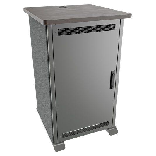 FMR-2027A3GC - Middle Atlantic - Forum Side Cart Rack 20RU 27 Deep Wilsonart Asian Night Graphite Powdercoat Charcoal Gray Felt