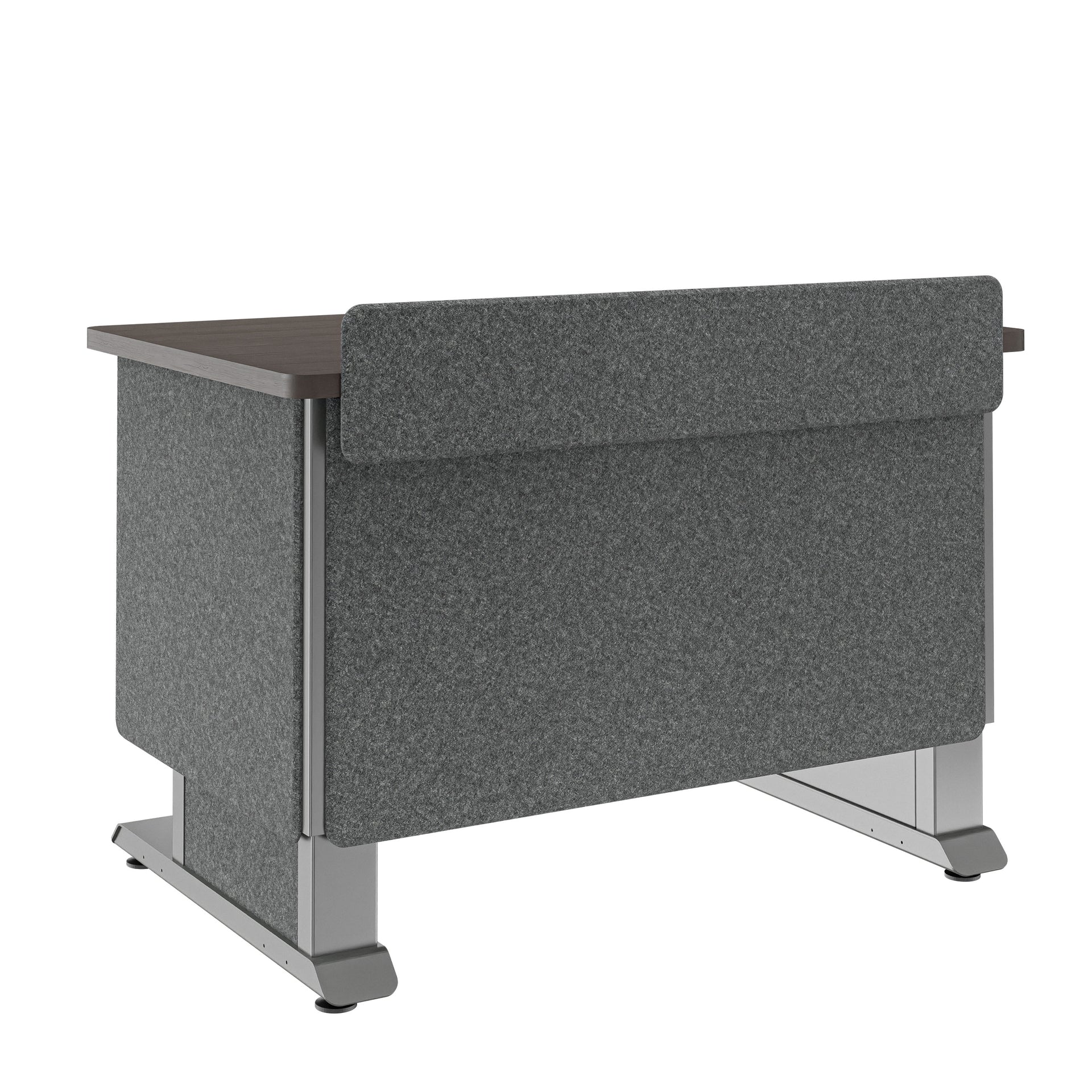 FML-42AA3GC-USC - Middle Atlantic - Forum Lectern 42 Wide Electrically Height Adjustable Wilsonart Asian Night Graphite Powdercoat Charcoal Gray Felt with Power for US Canada