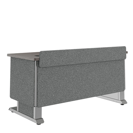 FML-60AA3GC-USC - Middle Atlantic - Forum Lectern 60 Wide Electrically Height Adjustable Wilsonart Asian Night Graphite Powdercoat Charcoal Gray Felt with Power for US Canada