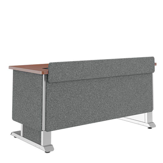 FML-60AE0MC-USC - Middle Atlantic - Forum Lectern 60 Wide Electrically Height Adjustable Wilsonart Biltmore Cherry Magnesium Powdercoat Charcoal Gray Felt with Power for US Canada