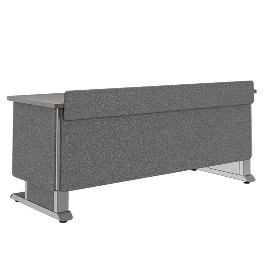 FML-72AA3GC-USC - Middle Atlantic - Forum Lectern 72 Wide Electrically Height Adjustable Wilsonart Asian Night Graphite Powdercoat Charcoal Gray Felt with Power for US Canada