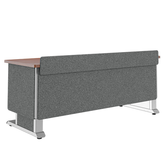 FML-72AE0MC-USC - Middle Atlantic - Forum Lectern 72 Wide Electrically Height Adjustable Wilsonart Biltmore Cherry Magnesium Powdercoat Charcoal Gray Felt with Power for US Canada