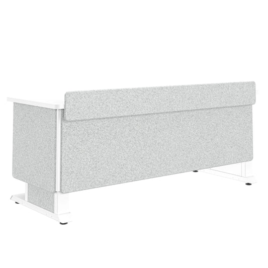 FML-72AD8WS-USC - Middle Atlantic - Forum Lectern 72 Wide Electrically Height Adjustable Wilsonart Designer White White Powdercoat Silver Gray Felt with Power for US Canada