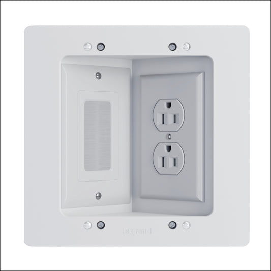 HT2302KWH - On-Q - InWall TV Connection Kit New ConstructionRetrofit with outlet