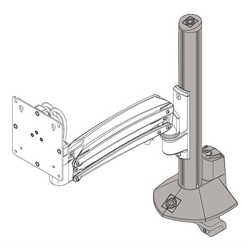 KXC K1C K2C Column Desk Clamp Base Accessory, Silver