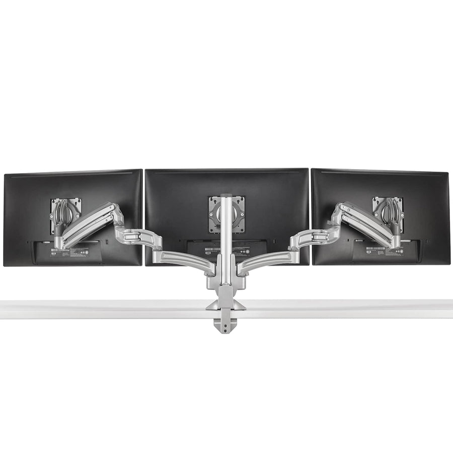 KX Low-Profile Triple Monitor Arms, Column Desk Mount, Silver