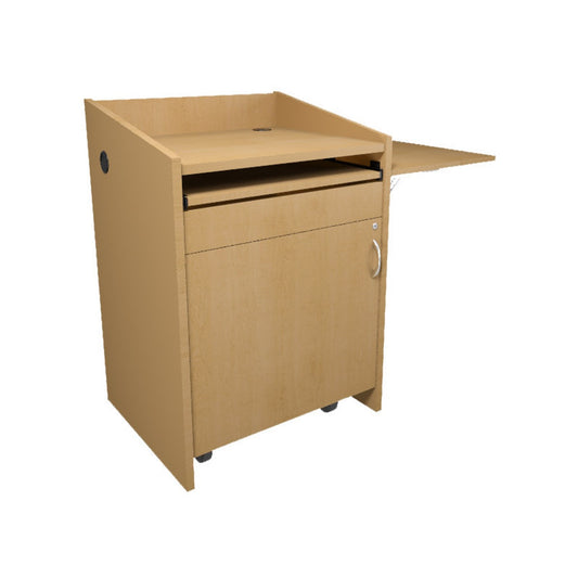 L2LDC2FCMKM - Middle Atlantic - PreConfigured L2 Series Lectern with Connectivity Flip Up Shelf Knotted Maple