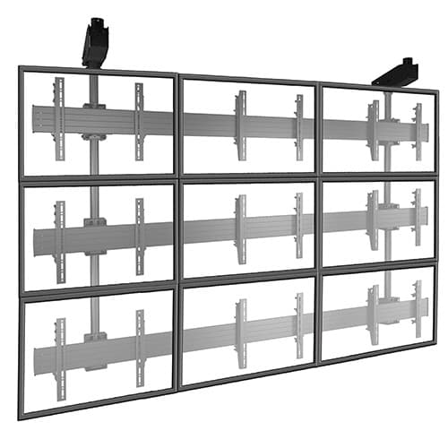 Fusion® Micro-Adjustable Large Ceiling Mounted 3 x 3 Video Wall Solutions