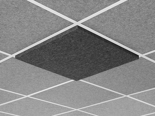 AUNV221DG2CHG - Middle Atlantic - Nivo Acoustic Ceiling Tile with 1 inch Drop Profile in Charcoal Gray 1 inch Drop 916 Layin