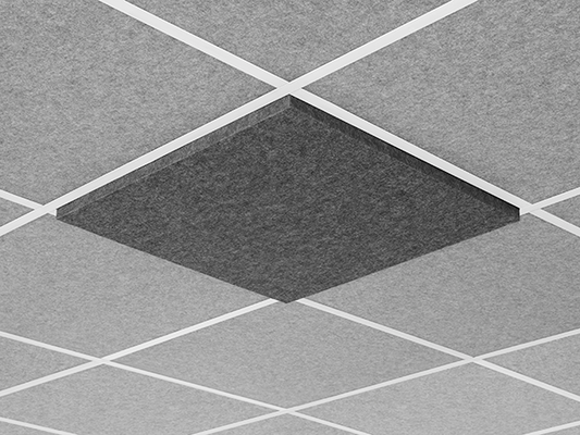 AUNV221DG2CHG - Middle Atlantic - Nivo Acoustic Ceiling Tile with 1 inch Drop Profile in Charcoal Gray 1 inch Drop 916 Layin