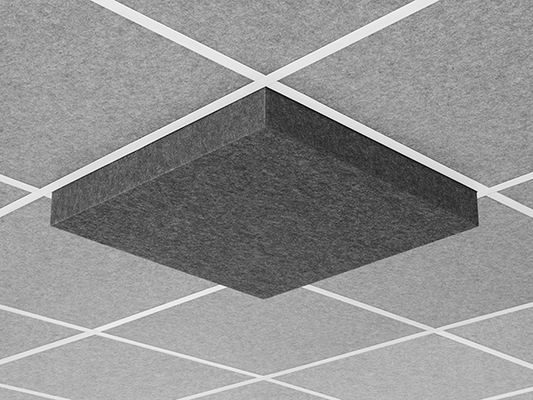 AUNV223DG1SLG - Middle Atlantic - Nivo Acoustic Ceiling Tile with 3 inch Drop Profile in Silver Gray 3 inch Drop 1516 Layin