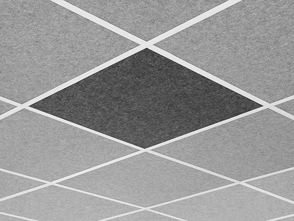 Nivo™ Acoustic Ceiling Tile with Flush Profile in Charcoal Gray, Flush, 9/16" Layin