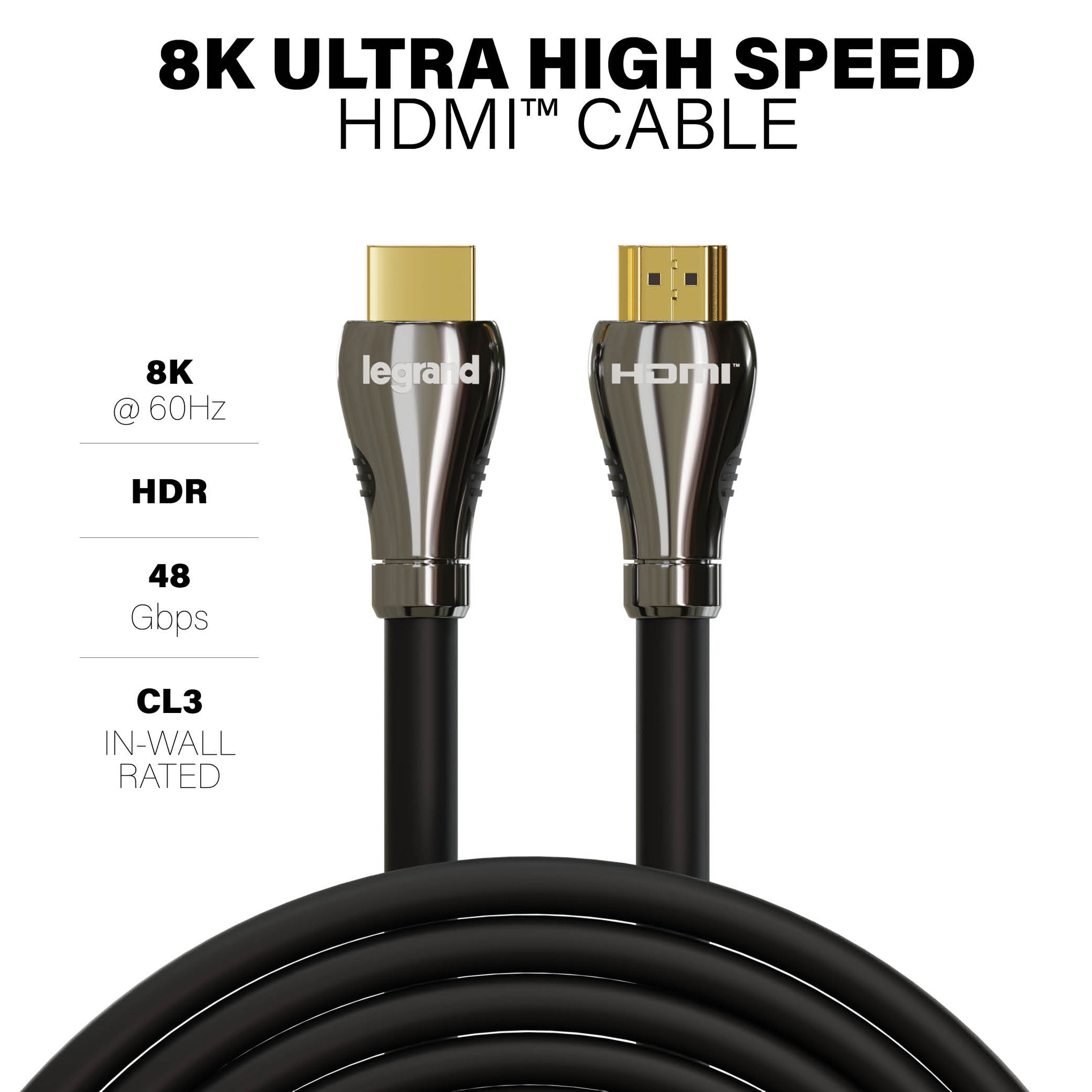 AC8K1MBK - On-Q - 8K Ultra High Speed HDMI Cable 1meter