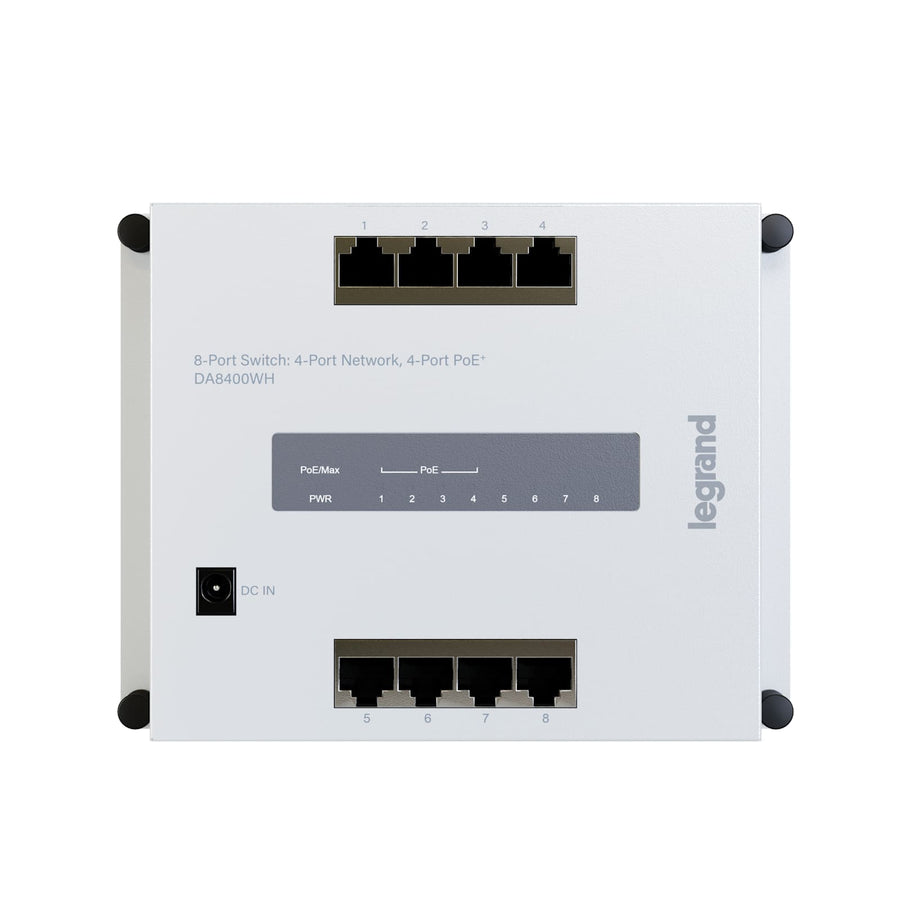 8-Port Switch: 4-Port Network, 4-Port PoE+