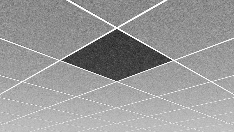 Ori® Acoustic Ceiling Tile in Charcoal Gray, Plain Profile, 15/16" Layin