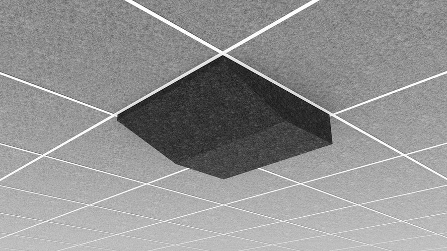 Ori® Acoustic Ceiling Tile in Charcoal Gray, Plateau 1, 9/16" Layin