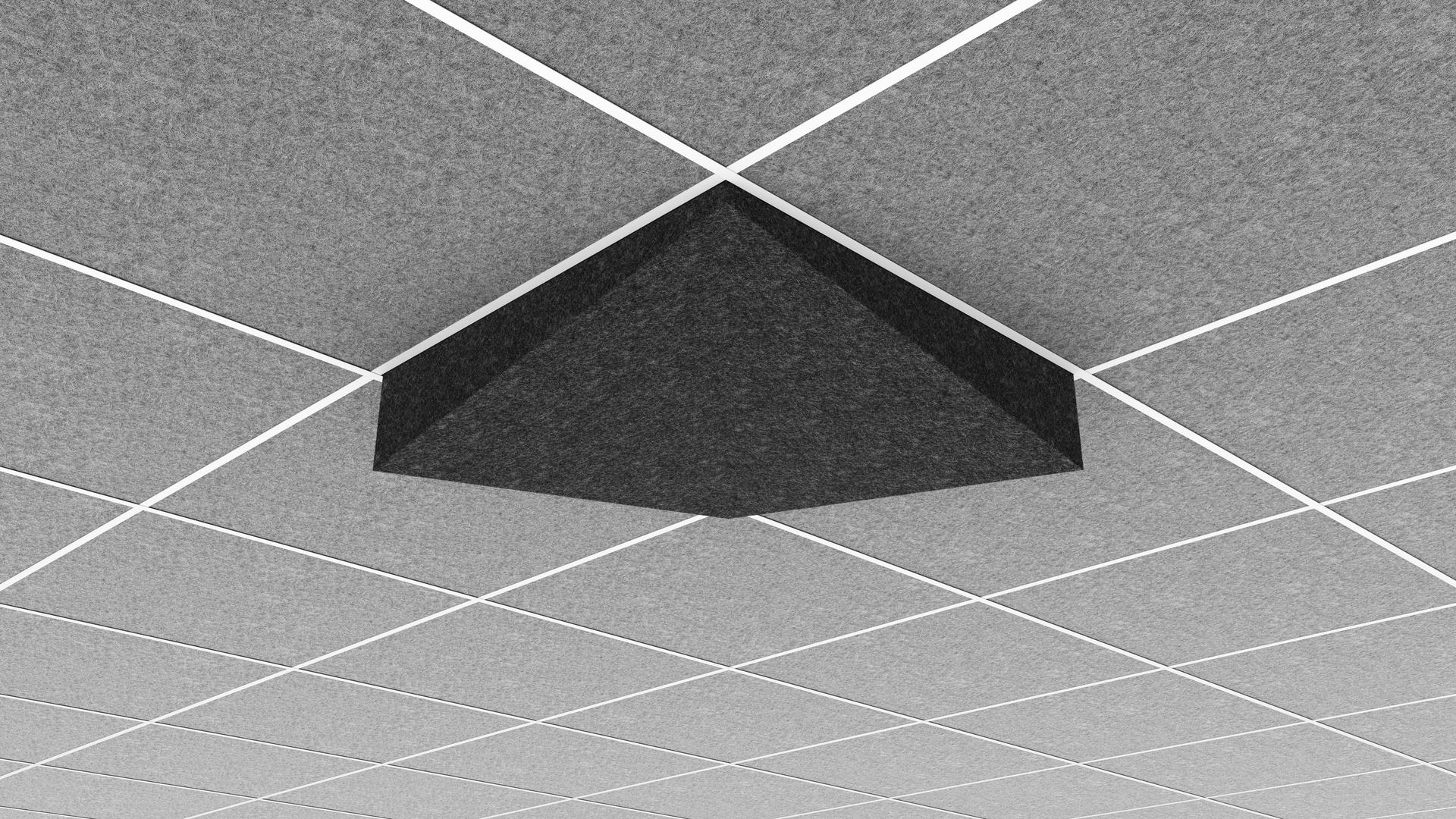 AUO22VY1G2CHG - Middle Atlantic - Ori Acoustic Ceiling Tile in Charcoal Gray Valley 1 916 Layin
