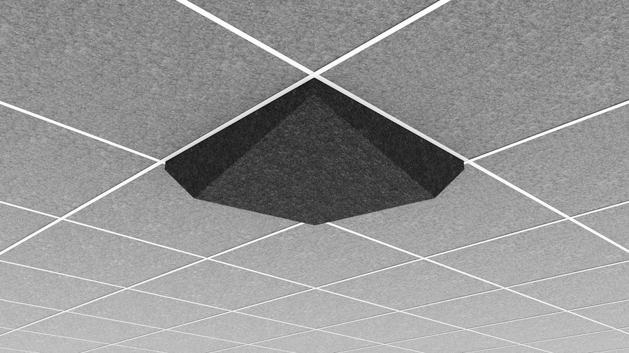 Ori® Acoustic Ceiling Tile in Charcoal Gray, Valley 2, 9/16" Layin