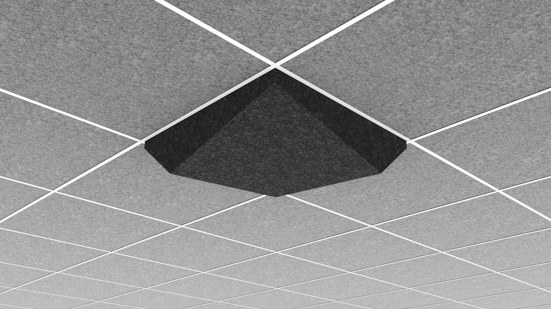 AUO22VY2G2CHG - Middle Atlantic - Ori Acoustic Ceiling Tile in Charcoal Gray Valley 2 916 Layin