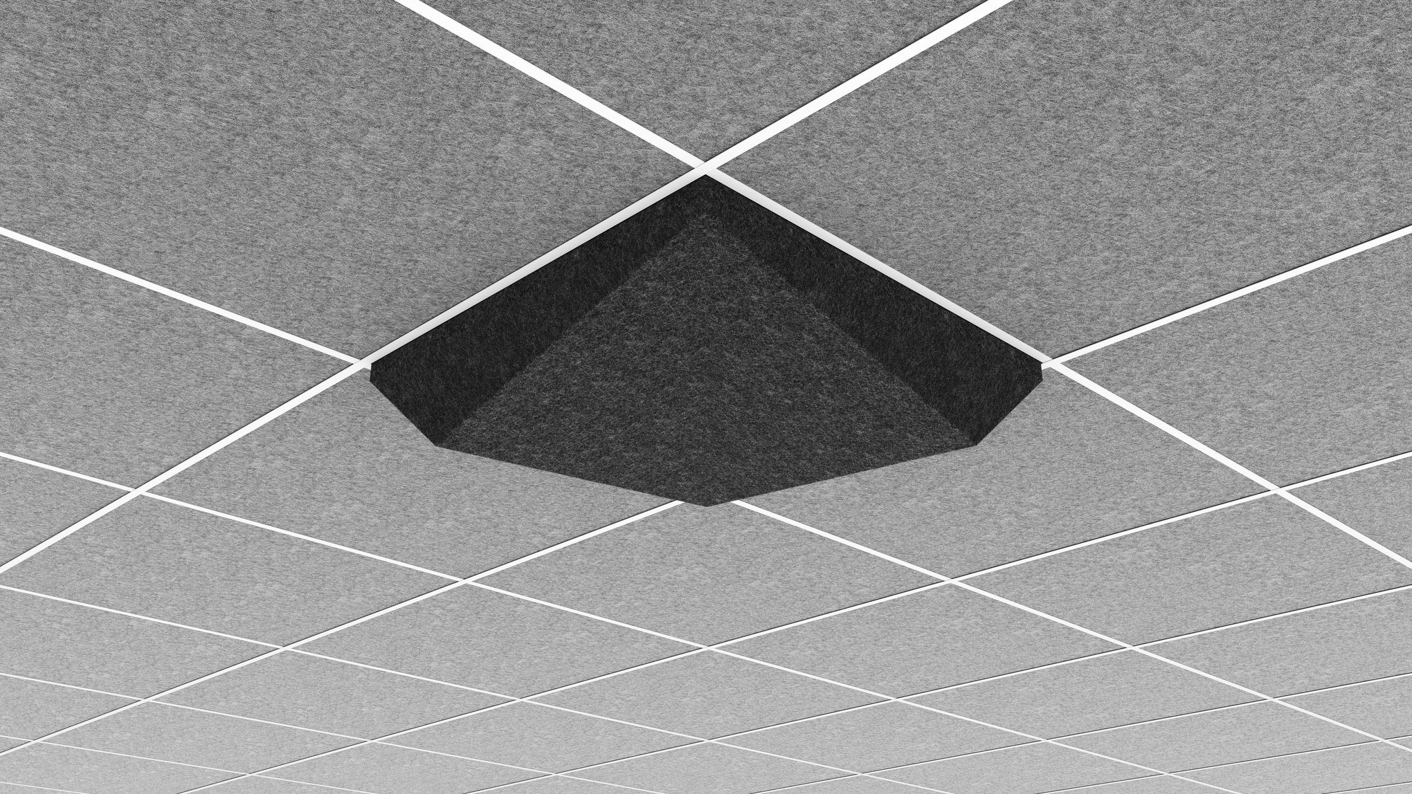 AUO22VY2G2CHG - Middle Atlantic - Ori Acoustic Ceiling Tile in Charcoal Gray Valley 2 916 Layin